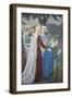 Detail from the Legend of the True Cross Showing Queen of Sheba in Adoration of Tree of Cross-Piero della Francesca-Framed Giclee Print