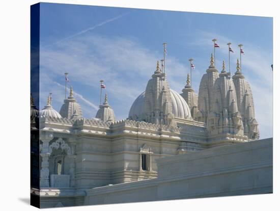 Detail from the Mandir Mahotsav Temple, a New Hindu Temple in Neasden, North London, England, UK-Richardson Rolf-Stretched Canvas