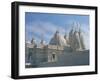 Detail from the Mandir Mahotsav Temple, a New Hindu Temple in Neasden, North London, England, UK-Richardson Rolf-Framed Photographic Print