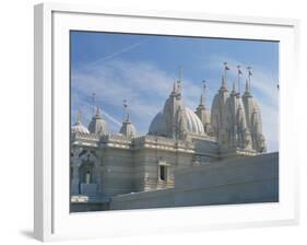 Detail from the Mandir Mahotsav Temple, a New Hindu Temple in Neasden, North London, England, UK-Richardson Rolf-Framed Photographic Print