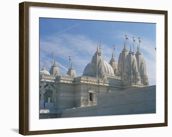 Detail from the Mandir Mahotsav Temple, a New Hindu Temple in Neasden, North London, England, UK-Richardson Rolf-Framed Photographic Print