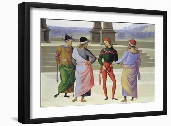 Detail From: the Marriage of the Virgin: Four Men, C. 1500-Pietro Vanucci Perugino-Framed Giclee Print