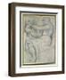 Detail from the Sistine Ceiling (Black Chalk with Touches of White Chalk on Pale Buff Paper)-Michelangelo Buonarroti-Framed Giclee Print