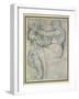Detail from the Sistine Ceiling (Black Chalk with Touches of White Chalk on Pale Buff Paper)-Michelangelo Buonarroti-Framed Giclee Print