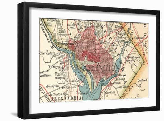 Detail Map of Washington (C. 1900), Maps-Encyclopaedia Britannica-Framed Art Print