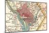 Detail Map of Washington (C. 1900), Maps-Encyclopaedia Britannica-Mounted Art Print