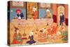 Detail of a Banquet with Musicians, from a Book of Poems by Hafiz Shirazi-null-Stretched Canvas