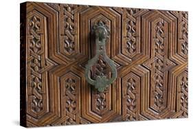 Detail of a Carved Wooden Door in the Musee De Marrakech, Marrakech, Morocco, North Africa, Africa-Martin Child-Stretched Canvas