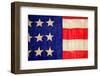 Detail of a Civil War flag in Drummer Boy Museum in historic Andersonville Georgia-null-Framed Photographic Print