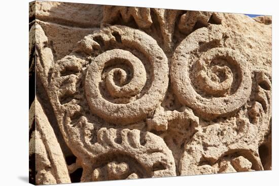 Detail of a Column in the Bath House, Apollonia, Libya, North Africa, Africa-Oliviero Olivieri-Stretched Canvas