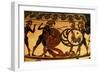 Detail of a Corinthian Vase Showing a Hoplite Battle, circa 600 BC-null-Framed Giclee Print