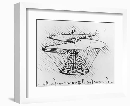 Detail of a Design For a Flying Machine, c.1488-Leonardo da Vinci-Framed Giclee Print