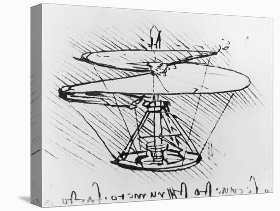 Detail of a Design For a Flying Machine, c.1488-Leonardo da Vinci-Stretched Canvas