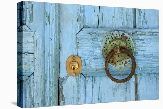 Detail of a Door in Sivas, South Coast, Crete, Greece, Europe-Christian Heeb-Stretched Canvas