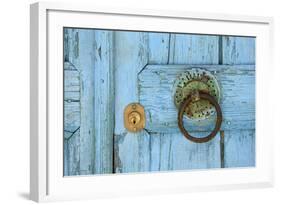 Detail of a Door in Sivas, South Coast, Crete, Greece, Europe-Christian Heeb-Framed Photographic Print