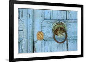 Detail of a Door in Sivas, South Coast, Crete, Greece, Europe-Christian Heeb-Framed Photographic Print