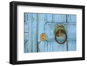 Detail of a Door in Sivas, South Coast, Crete, Greece, Europe-Christian Heeb-Framed Photographic Print