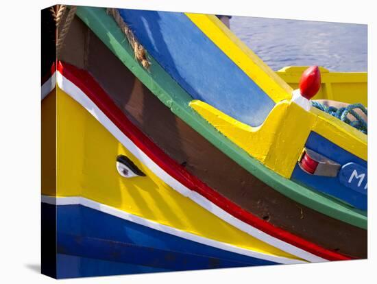 Detail of a Fishing Boat, St. Paul's Bay, Malta, Mediterranean, Europe-Nick Servian-Stretched Canvas