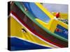 Detail of a Fishing Boat, St. Paul's Bay, Malta, Mediterranean, Europe-Nick Servian-Stretched Canvas