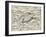 Detail of a flying turtle on a map of northern Europe-Italian-Framed Giclee Print