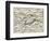 Detail of a flying turtle on a map of northern Europe-Italian-Framed Giclee Print