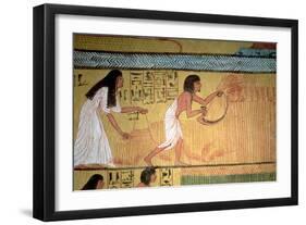 Detail of a Harvest Scene on the East Wall, from the Tomb of Sennedjem, the Workers' Village-null-Framed Giclee Print