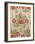 Detail of a Linen Cover, Embroidered with a Meander of Red and Blue Flower Sprays (Linen)-null-Framed Giclee Print