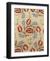 Detail of a Linen Cover, Embroidered with a Meander of Red and Blue Flower Sprays (Linen)-null-Framed Giclee Print