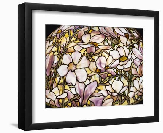 Detail of a 'Magnolia' Leaded Glass and Bronze Floor Lamp by Tiffany Studios-null-Framed Premium Giclee Print