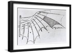 Detail of a Mechanical Wing, 1488-89-Leonardo da Vinci-Framed Giclee Print