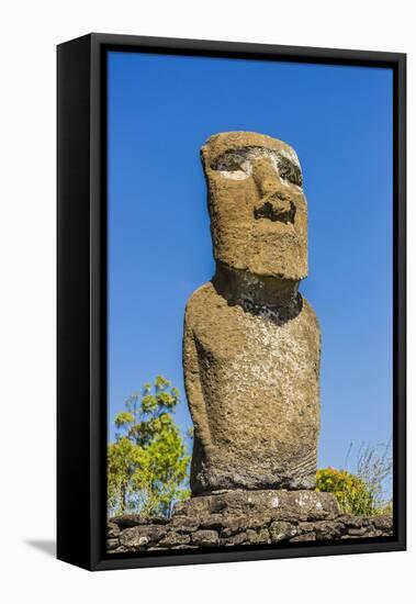 Detail of a Moai at Ahu Akivi-Michael-Framed Stretched Canvas