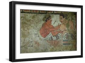 Detail of a Mural from the Tomb of the Infernal Quadriga-Etruscan-Framed Giclee Print