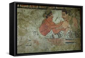 Detail of a Mural from the Tomb of the Infernal Quadriga-Etruscan-Framed Stretched Canvas