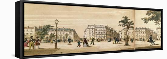 Detail of a Panorama of the Boulevard Des Italiens, C.1840-null-Framed Stretched Canvas