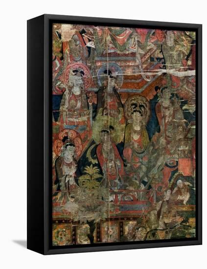 Detail of a Picture of Paradise, Chinese, Tang Dynasty, 618-907-null-Framed Stretched Canvas