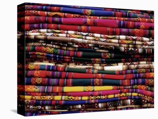 Detail of a Pile of Colourful Ponchos, Cuzco (Cusco), Peru, South America-Gavin Hellier-Stretched Canvas