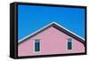 Detail of a Pink Rooftop in Iles De La Madeleine in Canada-pink candy-Framed Stretched Canvas