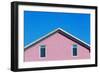 Detail of a Pink Rooftop in Iles De La Madeleine in Canada-pink candy-Framed Photographic Print