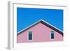 Detail of a Pink Rooftop in Iles De La Madeleine in Canada-pink candy-Framed Photographic Print