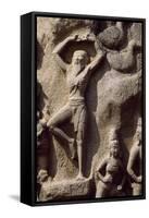 Detail of a Relief Depicting the Descent of the God Ganges, Mahabalipuram Rock Sanctuary-null-Framed Stretched Canvas