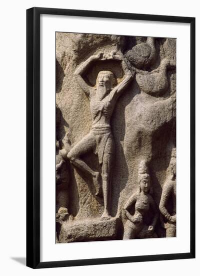 Detail of a Relief Depicting the Descent of the God Ganges, Mahabalipuram Rock Sanctuary-null-Framed Photographic Print