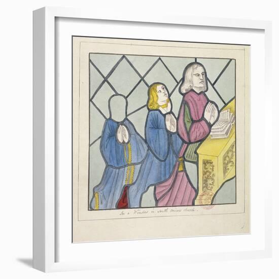 Detail of a Stained Glass Window, St Giles, South Mimms, Hertfordshire, C1800-null-Framed Giclee Print