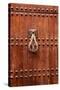 Detail of a Wooden Door and Bronze Knocker-Guy Thouvenin-Stretched Canvas