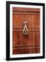 Detail of a Wooden Door and Bronze Knocker-Guy Thouvenin-Framed Photographic Print