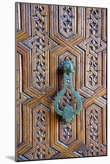 Detail of a Wooden Door and Bronze Knocker-Guy Thouvenin-Mounted Photographic Print