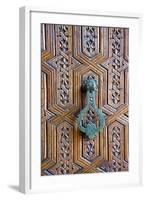 Detail of a Wooden Door and Bronze Knocker-Guy Thouvenin-Framed Photographic Print