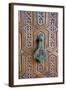 Detail of a Wooden Door and Bronze Knocker-Guy Thouvenin-Framed Photographic Print