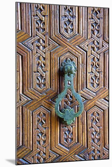 Detail of a Wooden Door and Bronze Knocker-Guy Thouvenin-Mounted Photographic Print