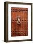 Detail of a Wooden Door and Bronze Knocker-Guy Thouvenin-Framed Photographic Print