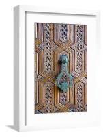 Detail of a Wooden Door and Bronze Knocker-Guy Thouvenin-Framed Photographic Print